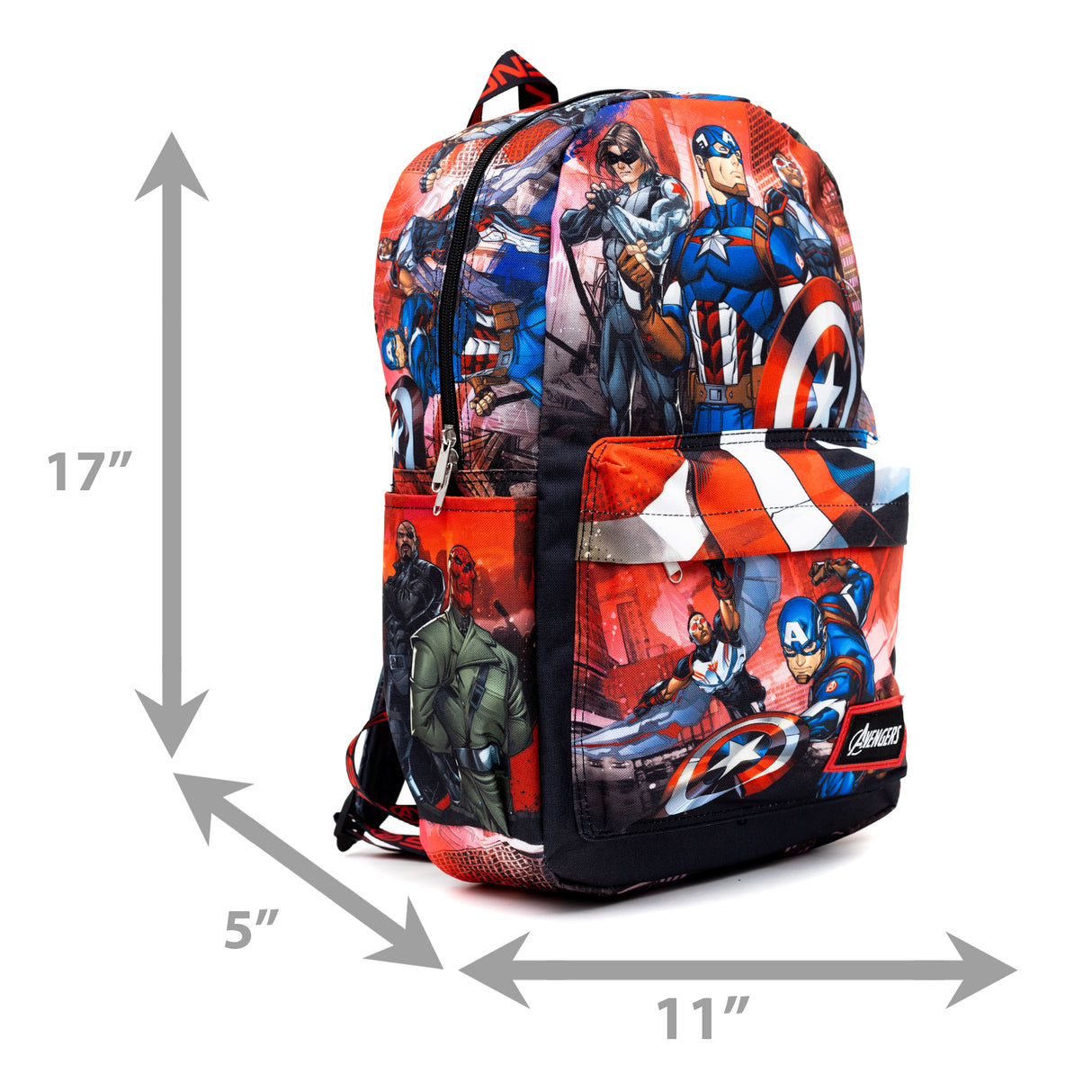 Marvel Captain America Avengers 17" Full Size Nylon Backpack