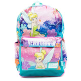 Disney Tinker Bell Never Grow Up 17" Full Size Nylon Backpack