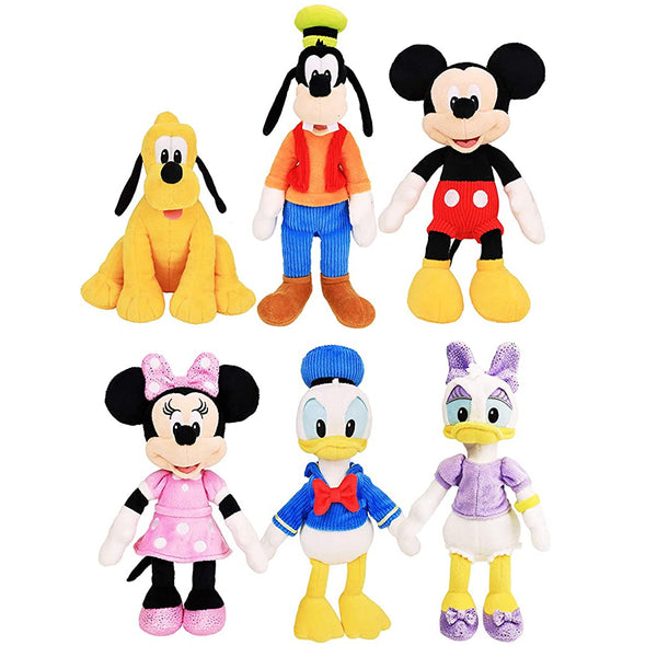 Mickey Mouse Clubhouse 9-inch Plush 5-pack, Mickey Mouse, Minnie Mouse,  Donald Duck, Goofy, and Pluto, Stuffed Animals, Officially Licensed Kids  Toys