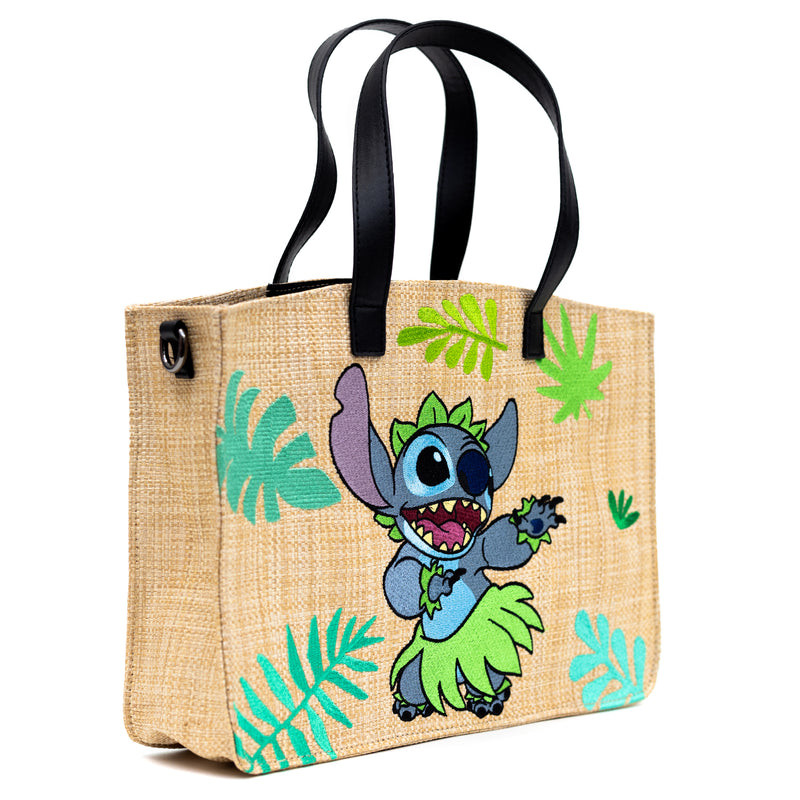 Disney Lilo and Stitch Embroidered Raffia Collection Crossbody Bag