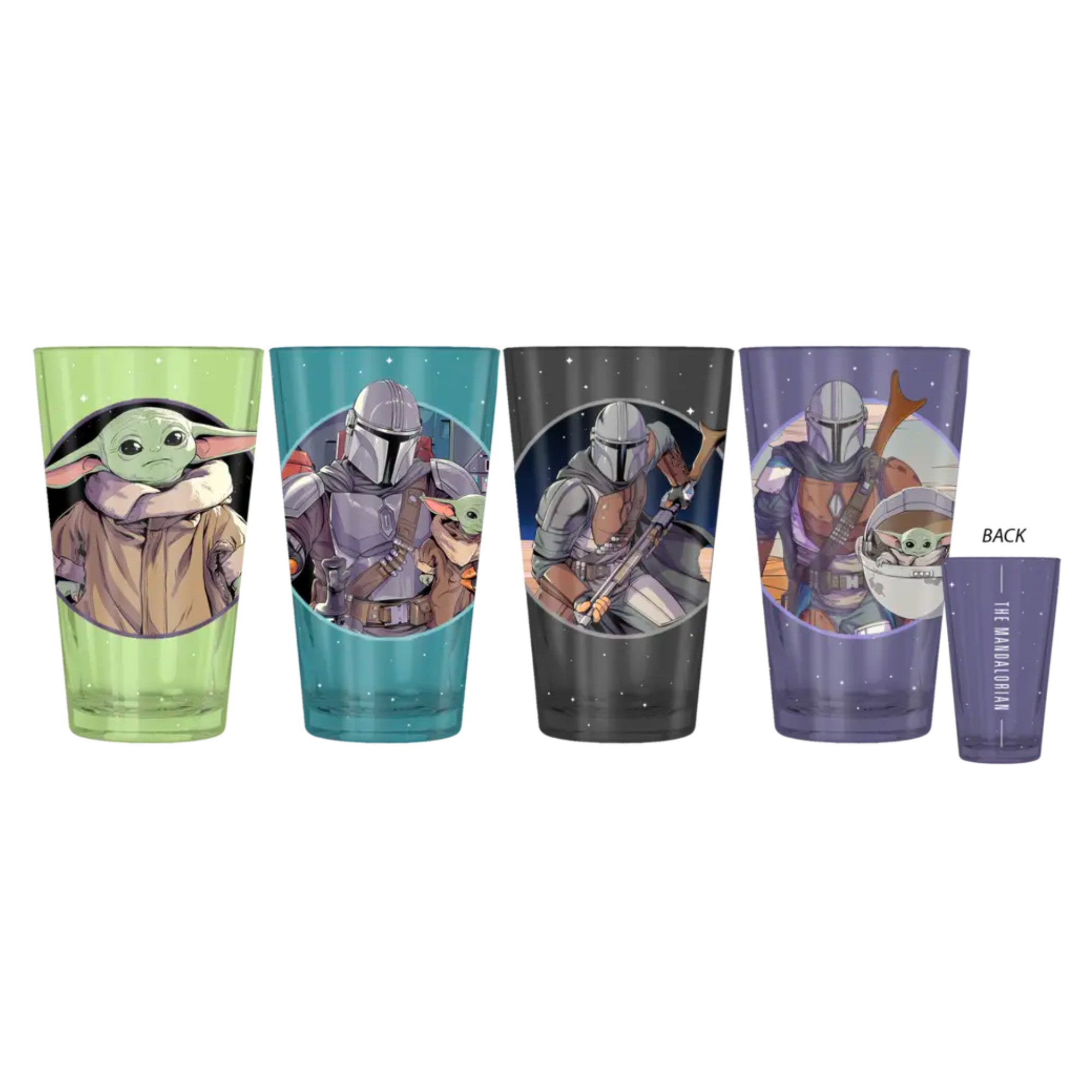 Star Wars The Mandalorian 4 Piece 16oz Pint Glass Set